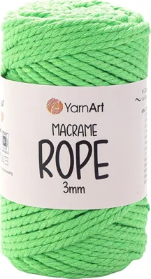Produktbild von Yarn Art Macrame Rope 3 mm 3 mm 63 m 802 Neon Green Schnur