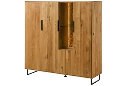 Image de MASSIVMOEBEL24 | Buffet 142x43x145 en bois de chêne sauvage avec porte en bois huilé naturel LINDAU #17