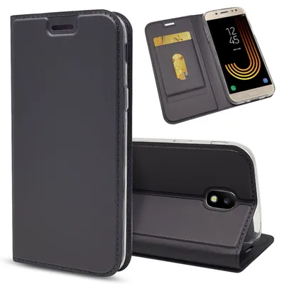 Image de Samsung Galaxy J5 2017 Housse Flipcase par NALIA, Slim Kickstand Housse téléphone portable Case Cover Noir Gris