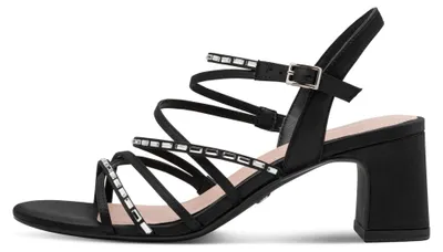 Produktbild von Tamaris Damen Sandalette mit Strass und Blockabsatz 1-28341-46, Größe:39 EU, Farbe:Schwarz