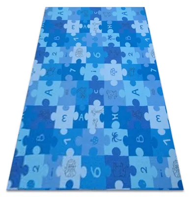 Imagen del producto de Alfombra infantil PUZLE  azul 100x300 cm