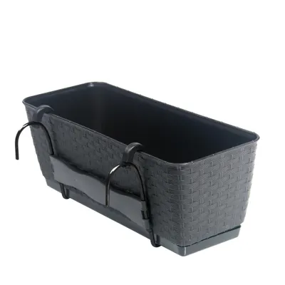Produktbild von BigDean Blumenkasten Blumentopf Blumenkasten Pflanzkübel Pflanzgefäß Pflanztopf Balkonkasten | ca. 49 x 16 x 17 cm LxBXH| 12 Liter