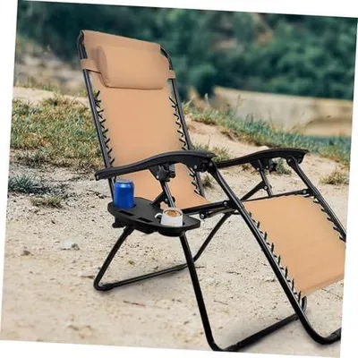 Obrázok produktu pre Odolný držiak na nápoje z plastu, určený pre relaxačné kreslá, s jednoduchou montážou. Prenosný držiak na poháre pre lounge kreslá, vhodný na kempovanie a na pláž