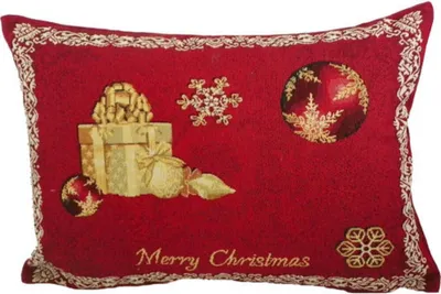 Produktbild von Kissen - Merry Christmas - Weihnachten Rot Gobelin ca 35x45 cm Landhaus