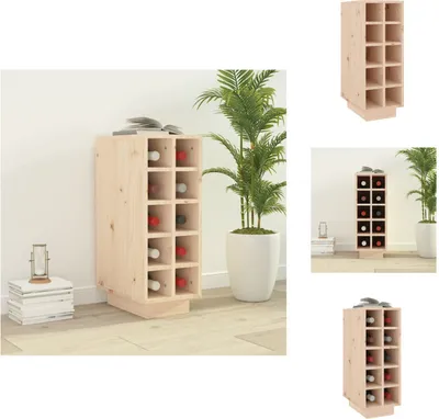 Zdjęcie produktu dla vidaXL Stojak na wino 23x34x61 cm lite drewno sosnowe - Stojaki na wino