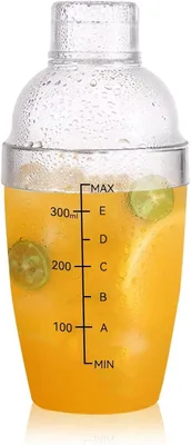 Obrázek produktu pro Šejkr na koktejly – plastový mixér na nápoje, šejkr na ledový čaj s nádobkami pro bar (350 ml)
