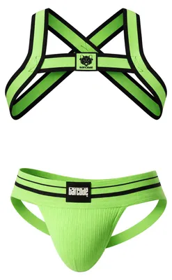 Obrázek produktu pro Barcode Berlin Multipack 1x Andreus Jockstrap + 1x Colin Harness Green-Black - Größe XL