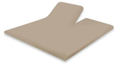Produktbild von Eleganzzz Split-Topper-Spannbetttuch Perkal – Sand – 160x200 – 2-teilig für Doppelbett-Topper