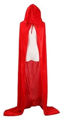 Zdjęcie produktu dla Płaszcz peleryna z kapturem czerwona długa kostium halloween czarownica