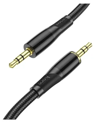 Image de Câble audio AUX jack 3,5 mm vers jack 3,5 mm en noir 1m