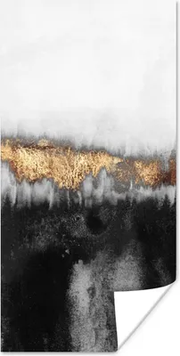 Produktbild von MuchoWow® Poster Gold - Chic - Abstrakt 60x120 cm - Wandschmuck