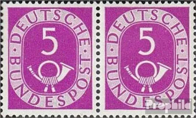 Produktbild von Briefmarken BRD (BR.Deutschland) 1951 Mi 125wP waagerechtes Paar gestempelt Posthorn