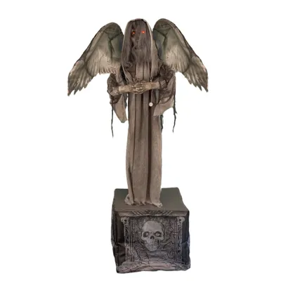 Produktbild von Dämonischer Engel - Statue auf Grabstein Animiert | 168 cm