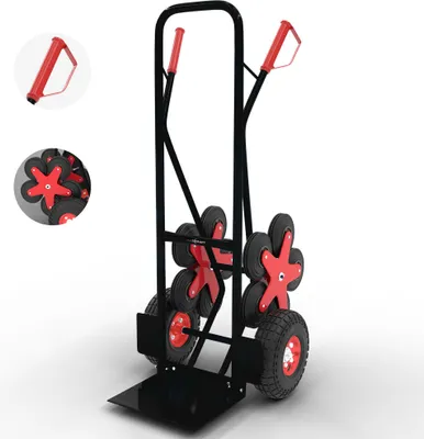 Zdjęcie produktu dla Wózek schodowy MAXCRAFT do 200 kg - 12 kół w kolorze czarnym