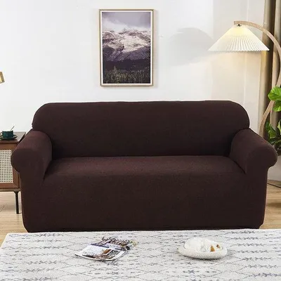 Produktbild von Wasserdichter Sofabezug, vollständig abnehmbarer Stretch-Sofabezug, Sofabezug aus Polyester, Sofabezug komplett aus Stoff, Dreisitzer-Sofa, 185–230 cm, grasbraun