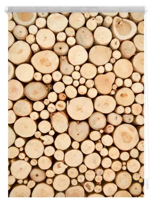 Produktbild von Rollo Klemmfix, ohne Bohren, blickdicht, Holzstapel - Braun 80 x 150 cm (B x L)