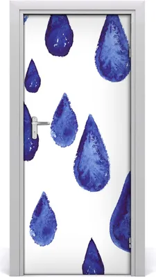 Produktbild von Tulup Türaufkleber 85x205 cm Dekorative Aufkleber Selbstklebend Wasserdichte Tapete Abnehmbar Schlafzimmer Wohnzimmer Wohnkultur - blauer Tropfen