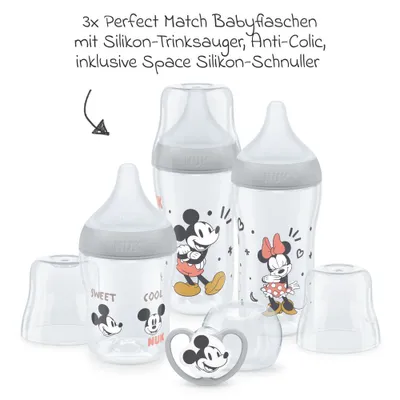 Produktbild von NUK Perfect Match Disney Mickey Mouse Set, grau