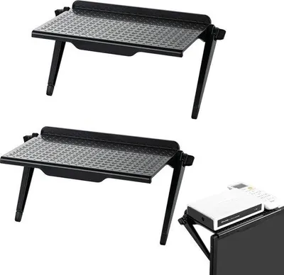 Immagine prodotto di Supporto per monitor a schermo piatto e computer, nero, in 2 pezzi, regolabile