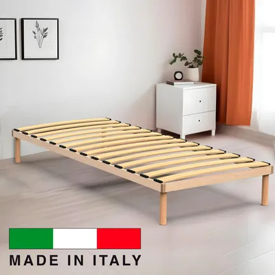 Produktbild von Bettgestell mit Lattenrost 'PYXIS' 90×200 cm, Massivholz Buche