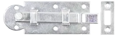 Zdjęcie produktu dla Alberts 840419 Zatrzask okienny, korbowy, z blachą zaczepową, ocynkowany, pasywowany grubowarstwowo, blacha 80 x 30 mm, zestaw 10 szt