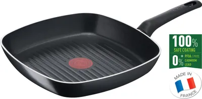 Produktbild von TEFAL B55640 - Quadratisch - Grillpfanne - Titan - Aluminium - Thermo-Punkt - Keramik - Gas - Halogen