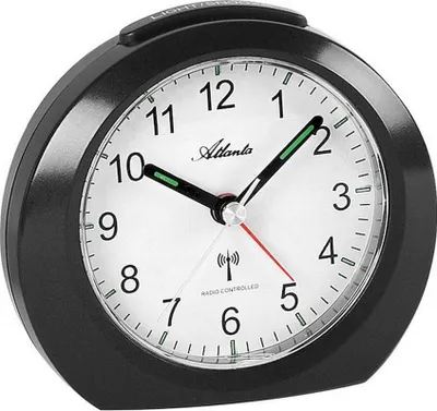Produktbild von Atlanta 1856/7 Wecker Funk Funkwecker schwarz mit Licht Snooze