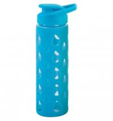 Immagine prodotto di H&H Bottiglia In Vetro Borosilicato E Silicone Azzurro 50 Ml