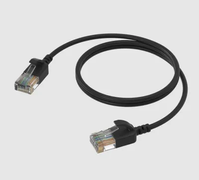 Image de ProCab CSD560B/1 Câble réseau ultra-fin CAT6A U/UTP - noir, 1,00 mètre