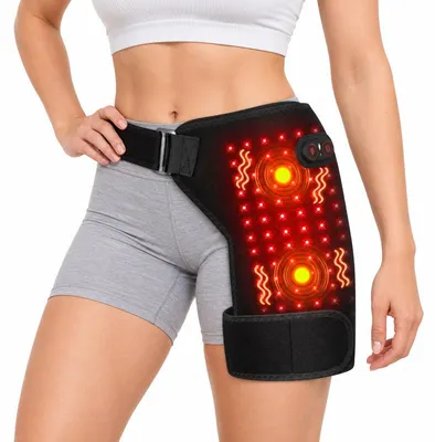 Produktbild von Elektrische Rotlichtbandage für Oberschenkel und Hüfte, 660 nm, 105 LEDs, Wärme und Massage, 3 Temperaturstufen 46 bis 65 °C, USB