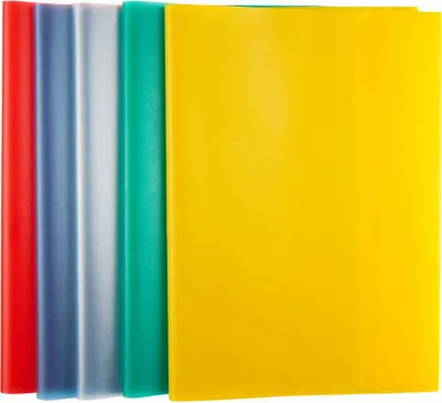 Produktbild von 10 Heftumschläge / Hefthüllen DIN A5 / 5 verschiedene transparente Farben