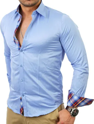 Produktbild von Reslad Herren Langarm Hemd RS-14009 Hellblau XL