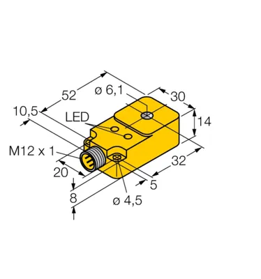 Immagine prodotto di Turck 1407000 - BI6R-Q14-AP6X2-H1141, sensore induttivo