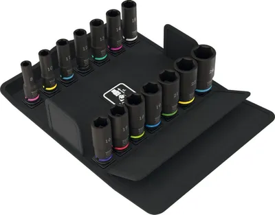 Zdjęcie produktu dla Wera 05005580001, Wpływ socket set, Czarny, 14 głowic(e), 3/8", Metryczny/imperialny, 3/8"