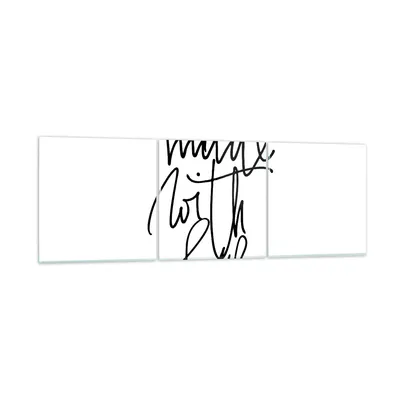 Produktbild von Bilder auf glas - 3 Teile - Erstellt mit Liebe - 150x50cm - Glasbilder - Wandbilder - Bilder - zum Aufhängen bereit - Wanddekoration aus Glas - Glas Bilder - Wandbild auf Glas - GCA150x50-4499