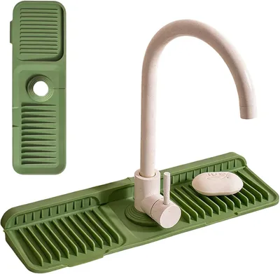 Obrázok produktu pre Ochrrana proti striekajúcej vode 45x14 cm, silikón, protišmyková, zelená, pre kuchyňu