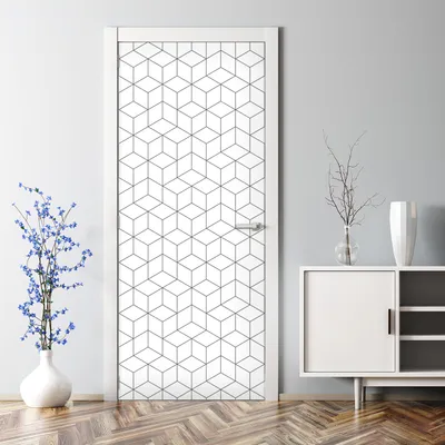 Produktbild von Dekorative Aufkleber selbstklebend Klebefolie Türaufkleber Türposter Geometrische Würfel 85 x 200 cm