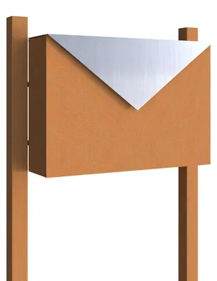 Produktbild von Standbriefkasten Letter in Rost mit Edelsteinklappe