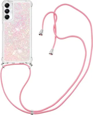 Produktbild von Samsung Galaxy A05s Hülle - Coverup Liquid Glitzer Back Cover mit Handykette - Pink