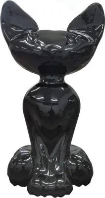 Produktbild von Casa Padrino Luxus Deko Skulptur Katze Schwarz H. 130 cm - Große Deko Figur - XXL Deko Skulptur - XXL Deko Figur - XXL Tierfigur - Wohnzimmer Deko - Garten Deko - Luxus Deko XXL Figuren