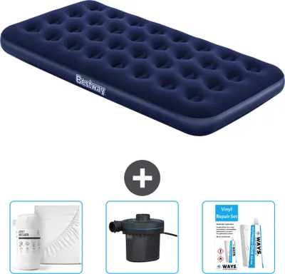 Obrázek produktu pro Bestway nafukovací matrace - pro 1 osobu - 99 x 188 x 22 cm - modrá - včetně příslušenství