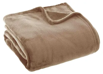 Produktbild von Atmosphera - Uni-Plaid aus Flanell - 180 × 230 cm - Beige