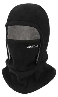Obrázok produktu pre Zimná čiapka Sturmhaube, viacúčelová, vetruodolná, termofleece, lyžiarska maska, ochrana tváre, zateplovač krku, čierna