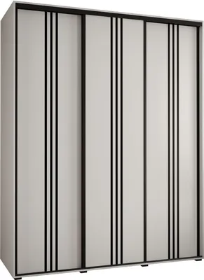 Produktbild von MEBLE KRYSPOL Davos 6 Schrank, drei Türen - 235,2x200x60 cm - Weiß Weiß Schwarz
