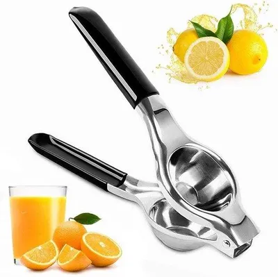 Image de Presse-citron en métal avec poignée en silicone (noir)