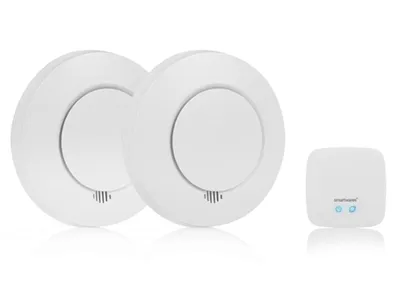Produktbild von Smartwares SH8-99103 Rauchmelder-Set, Photoelektrischer Reflexionsmelder, Weiß, 85 dB, 30 m, Oberflächenmontiert, 868 MHz