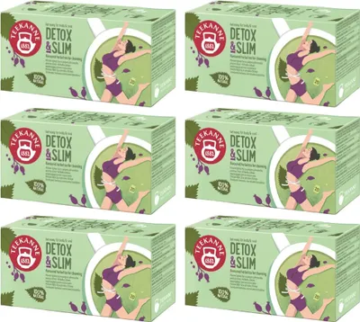 Produktbild von Teekanne Detox & Slim Kräutertee 6x 20 Teebeutel - Brennnessel Grüner Tee