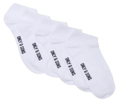 Obrázok produktu pre ONLY & SONS Pánske ponožky Onsbasic, balenie 5 kusov, biela, veľkosť 43-46 (balenie 5 kusov)