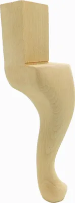 Produktbild von 1x Möbelbein Buche 220 mm roh – Louis XV Stil – mit 75 mm Einsteckzapfen – für Polstermöbel & Restaurierung