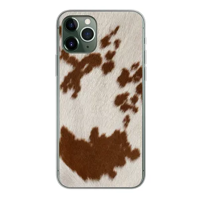 Produktbild von MuchoWow® Handyhülle Schutzhülle Hülle für iPhone 11 Pro Rindsleder mit rot-orangen Tupfen Silikon Softcase Handy Hülle - Handy